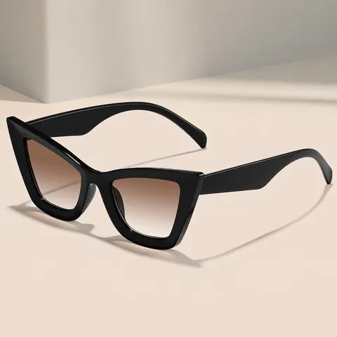 Lunettes de Soleil Fashion Oversized Cat Eye pour Femmes Monture PC Verres AC Protection UV400 Style Street Hip Hop Vintage