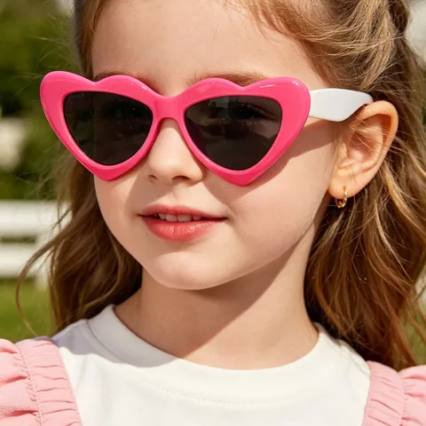 Kids Heart Shaped Sunglasses Candy Color Individual UV400 Protection Fashion Shades For Boys Girls Outdoor Photo Decoration