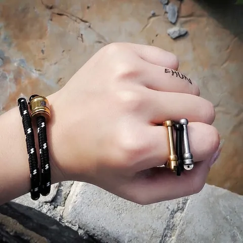 Retro Ankerhaken Hufeisen Ring Titanstahl Punk Industriestil Herren Damen Kreativer Fingerring Schmuck