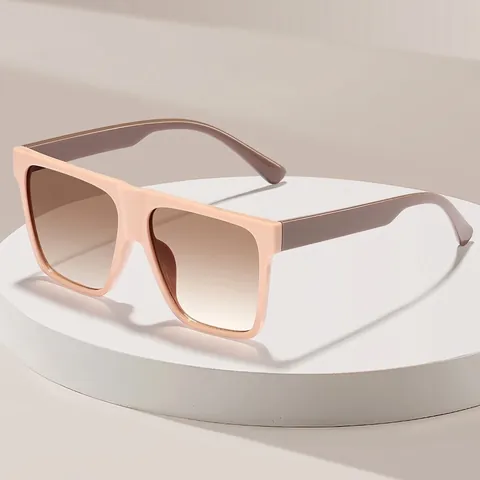 Dames Vierkante Zonnebril Oversized Flat Top Montuur Europese Amerikaanse Stijl Anti-UV Zonnebril Mode Sieraden