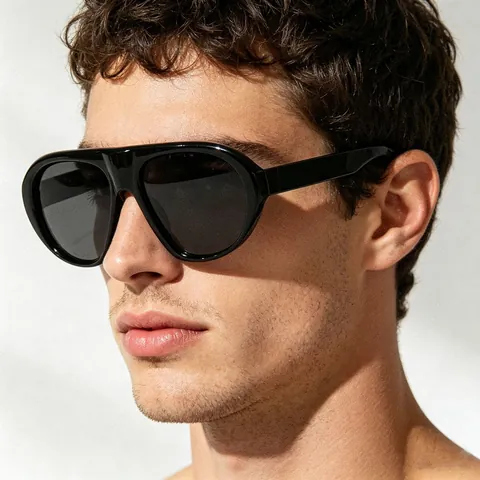 Retro Oversized Pilot Sunglasses Women Fashion Aviator Sun Protection UV400 Glasses Trendy Square Frame Eyewear