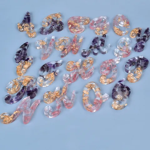 DIY Kristal Epoxy Hars Alfabet Letter Siliconen Vorm Cursieve Engelse Letters Hanger Sleutelhanger Maken Vorm Huis Decoratie Handwerk Gereedschap