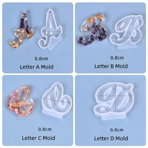 DIY Kristal Epoxy Hars Alfabet Letter Siliconen Vorm Cursieve Engelse Letters Hanger Sleutelhanger Maken Vorm Huis Decoratie Handwerk Gereedschap