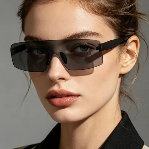 Unisex Y2K Randloze Shield Zonnebril Oversized One Piece Lens UV400 Bescherming Wrap Around Wielersport Zonnebril Voor Dames Heren