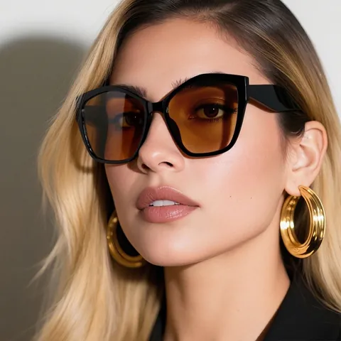 Modieuze Cat Eye Zonnebril voor Dames UV400 Bescherming PC Frame AC Lens High-end Europese Streetstyle Gradiëntlenzen Brillen
