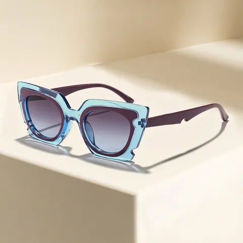 Vintage Cat Eye Sunglasses For Women Oversized Frame Blue Light Blocking Glasses Fashion Outdoor Sun Shades Luxury Designer Eyewear
