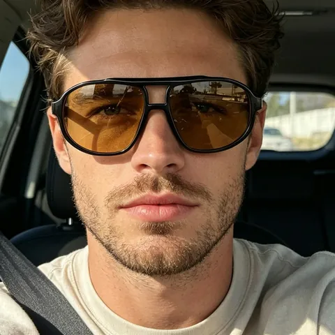 Retro Large Frame Double Beam Hollow Aviator Sunglasses UV400 Protection Fashion Eyewear For Men Women Outdoor Travel Accessory
