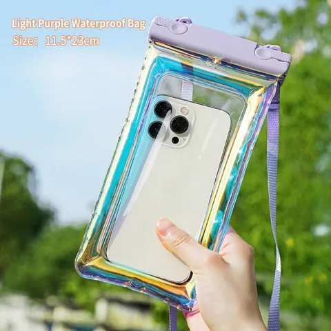 Schwimmende Laser Holographische Handy Wasserdichte Tasche Touchscreen PVC Tauchtasche Für Schwimmen Strand Rafting Unisex