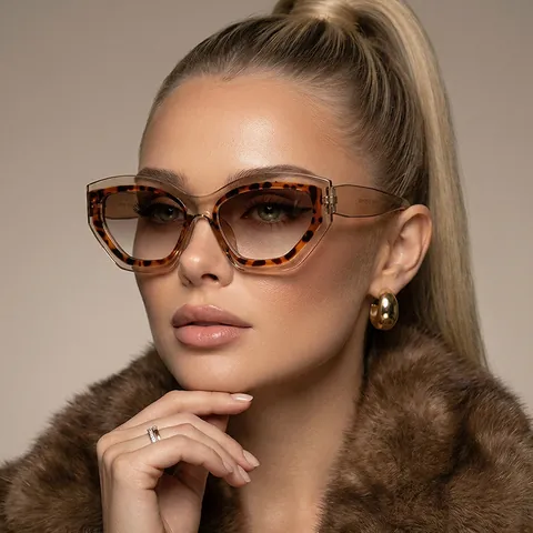 Γυναικεία Λεοπάρ Ακανόνιστα Γυαλιά Ηλίου Cat Eye Βίντατζ Σκελετός PC Φακός AC Προστασία UV Μόδα Δρόμου