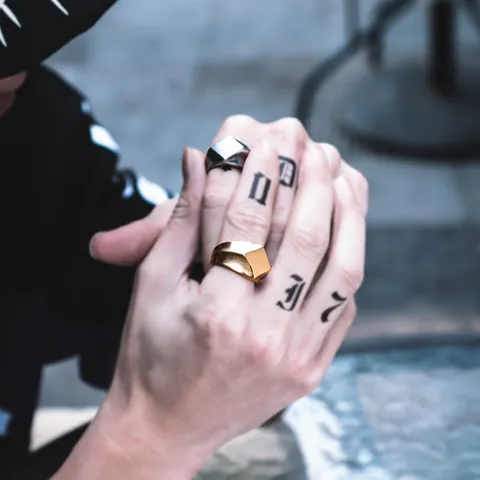Geometrisch Quadratisch Raute Titanstahl Ring Minimalistisch Vintage Bandring Für Herren Damen Mode Unisex Fingerschmuck