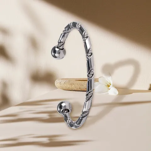 Minimalist Stainless Steel Twisted Rope Cuff Bracelet Unisex Geometric Ball Open Bangle Fashion Wristband Jewelry Jewelry