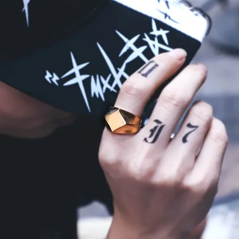 Geometrisch Quadratisch Raute Titanstahl Ring Minimalistisch Vintage Bandring Für Herren Damen Mode Unisex Fingerschmuck