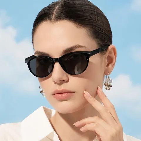 European Elegant Cat Eye Sunglasses For Women PC Gradient Lens Retro Fashion UV Protection Street Streetwear Outdoor Sun Glasses