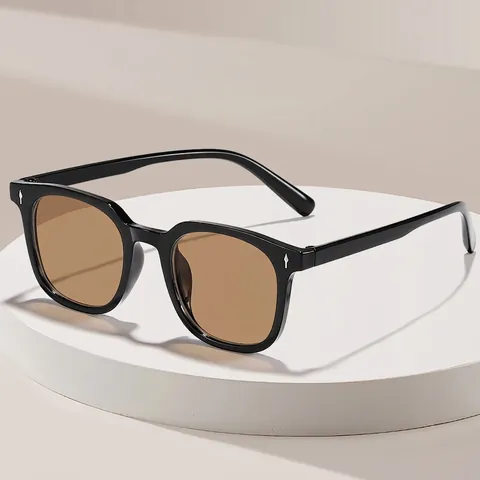 Retro Square Rice Nail Sunglasses For Women Men Korean Style Ins Fashion Sunshade Glasses Polycarbonate Frame Acrylic Lens