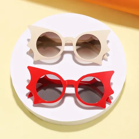 Kinder Lustige Fledermaus Rahmen Sonnenbrille Faltbar Y2K Hip Hop Brille Für Kinder Halloween Party PC Rahmen AC Glas UV400