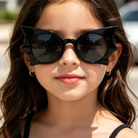 Kinder Lustige Fledermaus Rahmen Sonnenbrille Faltbar Y2K Hip Hop Brille Für Kinder Halloween Party PC Rahmen AC Glas UV400