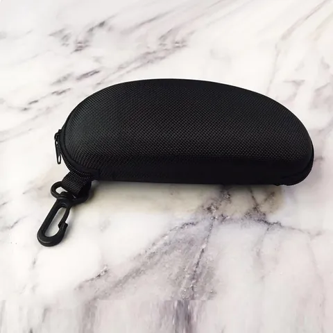 Tragbare EVA Hardcase Sonnenbrillen Box Mit Reißverschluss Und Haken Schwarz Reise Schutzbrillen Tasche Aufbewahrungsetui