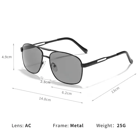 Fashion Retro Double Beam Square Metal Frame Sunglasses Women Men UV400 Personalized Shading Eyewear Travel Daily Gift