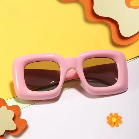 Occhiali da Sole Quadrati per Bambini in Stile Inflatable Occhiali Individuali per Bambini per Festa Stile ins UV400 PC AC Fashion