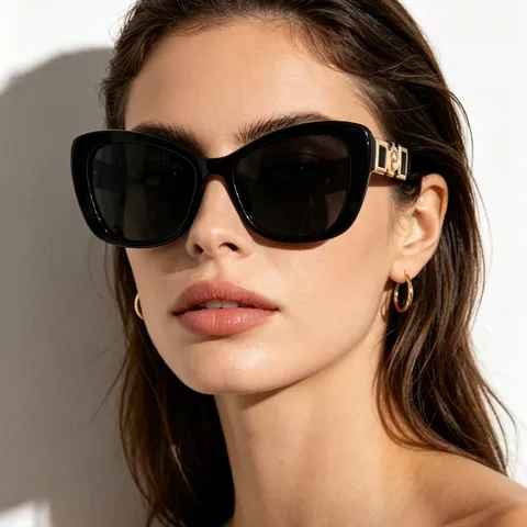 Elegant Women's Cat Eye Sunglasses Oversized PC Frame Retro Leopard Print UV400 Protection Eyewear For Street Snap Outdoor Travel