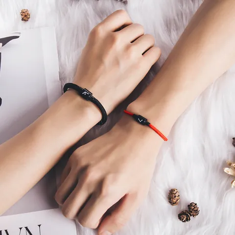 12 Sternzeichen Passendes Magnetisches Paar Geflochtenes Seil Armband Für Damen Herren Titanstahl Zodiak Glück Seil Geschenk
