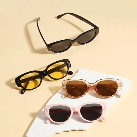 Retro Kids Cat Eye Sunglasses UV400 Protection Fashion Boys Girls PC Frame Polycarbonate Lens Sun Glasses For Outdoor Travel