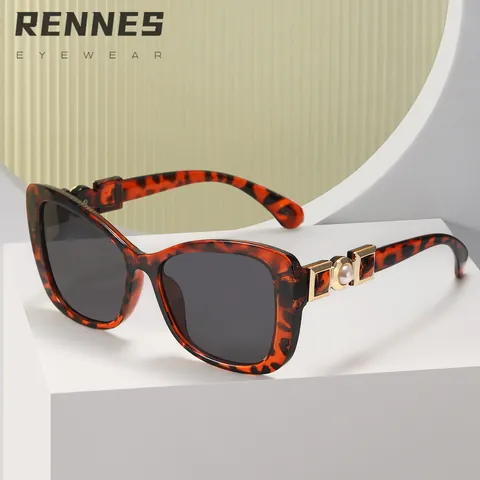 Elegant Women's Cat Eye Sunglasses Oversized PC Frame Retro Leopard Print UV400 Protection Eyewear For Street Snap Outdoor Travel