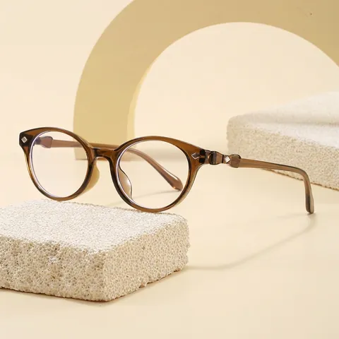 Retro Anti Blue Light Glasses Korean Style Bow Decoration Oval Cat Eye Frame Fashion Eyewear PC AC Material Computer Glasses For Women Men