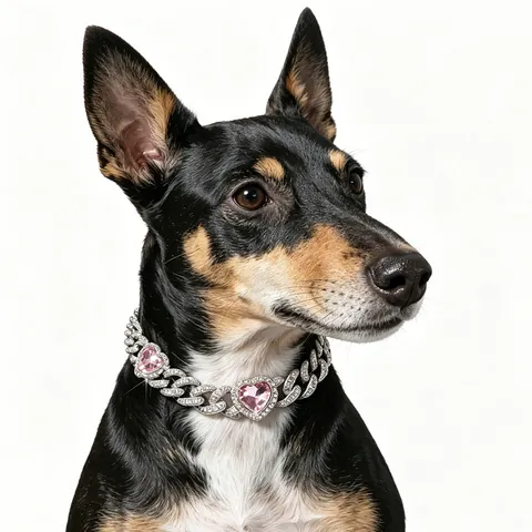 Hip Hop Bling Strass Haustierhalsband Luxus Legierung Panzerkette Hund Katze Halskette Gold Silber Herz拼接宠物项圈 Schmuck