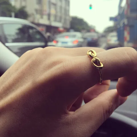 Koreanisch Minimalistisch Knoten Offener Ring Für Paare Vintage Knoten Verstellbar Titanstahl Ring Personalisiert Mode Schmuck Geschenk