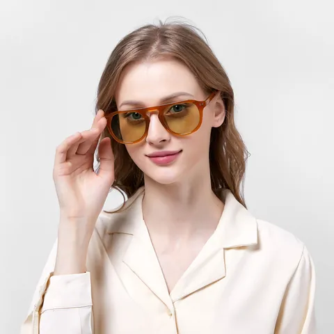 Lunettes de Soleil Ovales à la Mode pour Femmes Style Coréen Rétro Protection UV400 Lunettes Légères pour Usage Quotidien