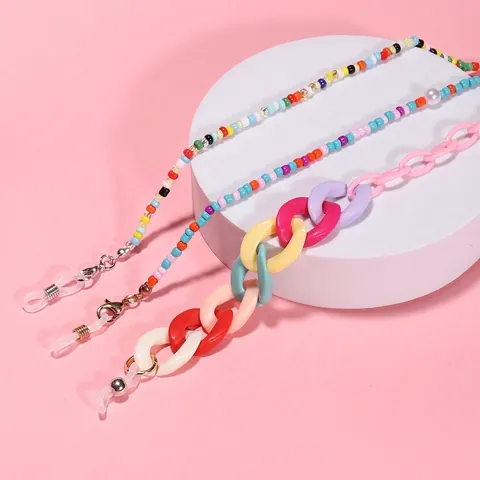 Candy Color Acrylic Eyewear Chain Anti-loss Mask Lanyard For Women Fashion Korean Style Colorful Bead Metal Glasses Strap