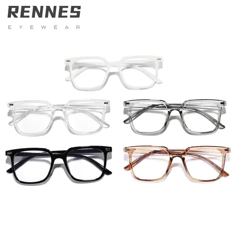 Women Anti Blue Light Glasses Large Square Frame Computer Eyewear Frame Plain Glasses For Big Face Slimming Preppy Style Fashion Eyeglasses