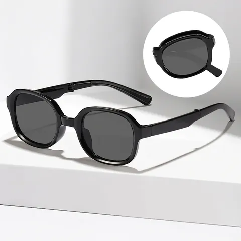 Children Square Foldable Sunglasses Retro UV400 Protection Portable Fashion Eyewear For Boys Girls Kids Sunshade Glasses