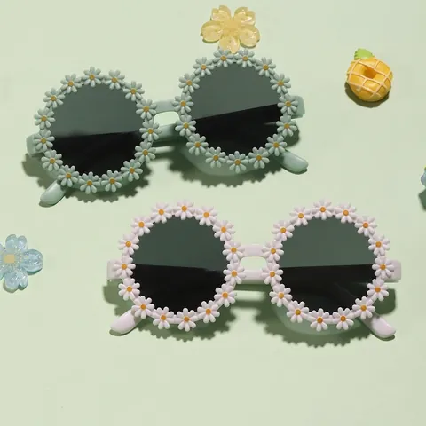 Cute Flower Shaped Children's Sunglasses Cartoon Daisy UV400 Protection Sun Shades For Boys Girls Outdoor Party Eyewear