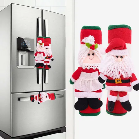Kerst Koelkast Handgreep Hoezen Stof Kerstman Vrouw Kerstman Koelkastdeur Handgreep Decoraties Thuis Keuken Kerstversiering