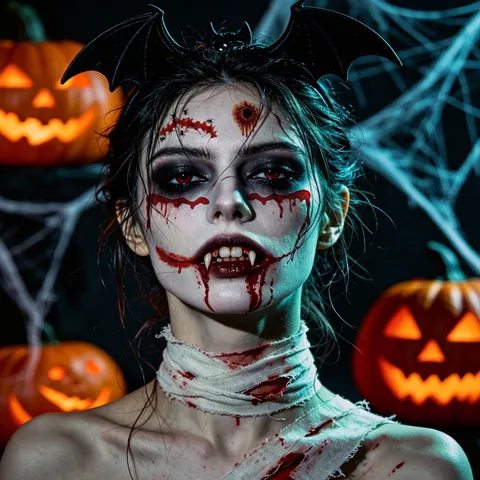 Halloween Temporary Scar Tattoo Stickers For Face Makeup Waterproof Bloody Scratches Stitches Spiders Stickers For Cosplay Party