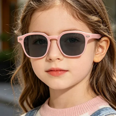 Retro Square Frame Kids Sunglasses Vintage Candy Color UV400 Protection Fashion Outdoor Sunshade Glasses With Metal Rivets