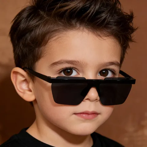 Kids Rimless Polygon Sunglasses Integrated Lens Retro Outdoor UV Protection Eyewear Fashion Sun Shades For Children Boys Girls