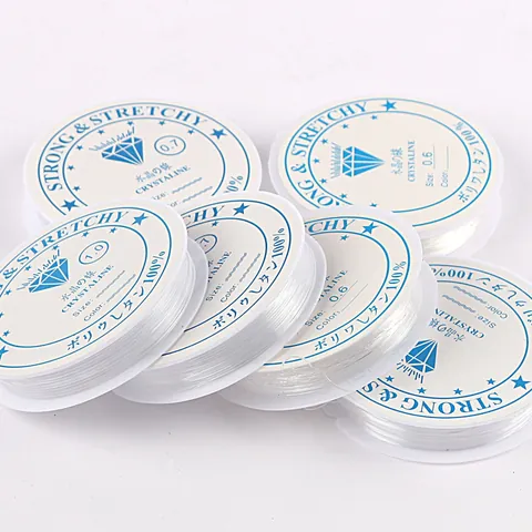 Cordón de Cristal Elástico Para Hacer Joyas DIY Hilo de Cuentas de Poliuretano Transparente Negro Para Suministros de Artesanía de Pulsera y Collar