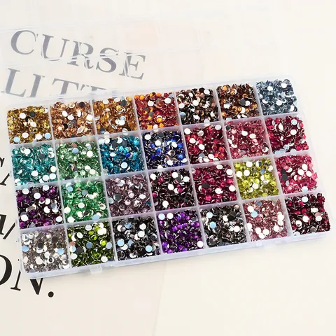 Diamantes de Imitación de Resina de Espalda Plana Coloridos Redondos Accesorios de Decoración de Uñas DIY Juego Mixto para Hacer Joyas Artesanales