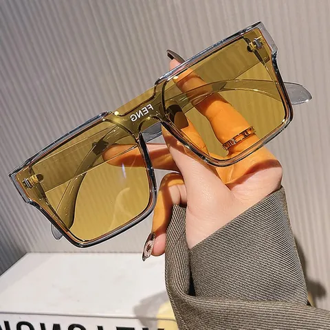 Gafas de Sol Cuadradas de Gran Tamaño Punk para Hombres Mujeres Tendencia Protección UV400 de Policarbonato Estilo Callejero Retro Moda