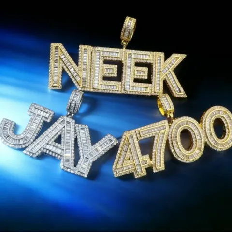 Collana con Pendente Lettera Iniziale Iced Out Hip Hop Gioielli in Rame Strass Con Catena a Fune da 20 Pollici Uomo Donna