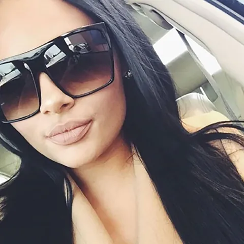 Fashion Oversize Quadratische Sonnenbrille Breite Bügel UV400 PC Rahmen AC Linse Street Style Shades für Damen Herren