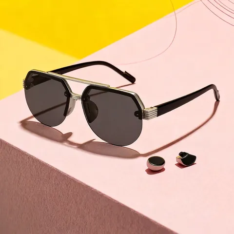 Occhiali da Sole Aviatore a Doppio Ponte per Bambini Moda Protezione UV Polarizzati per Ragazzi Ragazze Streetwear