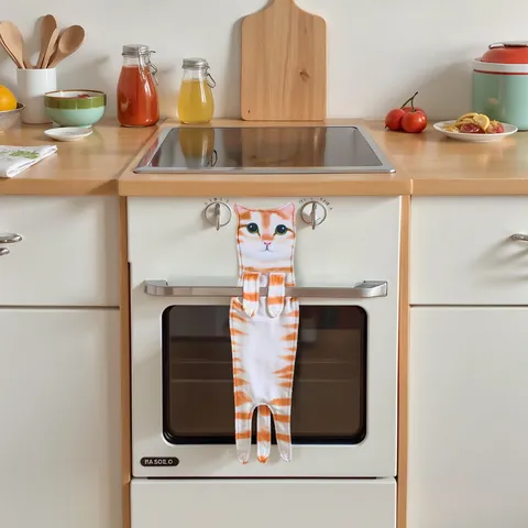 Creative Realistic Cat Hand Towel Absorbent Microfiber Hanging Towel For Kitchen Bathroom Cute Animal Pattern Decorative Washcloth