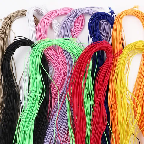 Cordón Elástico Colorido 1mm Para Fabricación Joyas DIY Hilo Estirable Para Pulsera Collar Abalorios Manualidades 20 Metros Poliéster