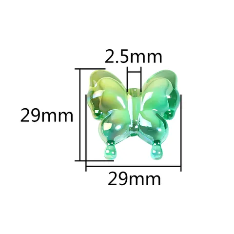 Cuentas de Acrílico de Mariposa con Degradado Iridiscente Para Fabricación de Joyas DIY Efecto Aurora Cuentas de Mariposa Transparentes Para Accesorios de Cadena de Teléfono