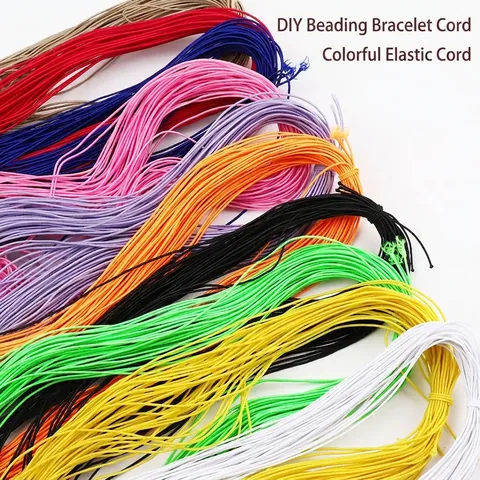 Cordón Elástico Colorido 1mm Para Fabricación Joyas DIY Hilo Estirable Para Pulsera Collar Abalorios Manualidades 20 Metros Poliéster