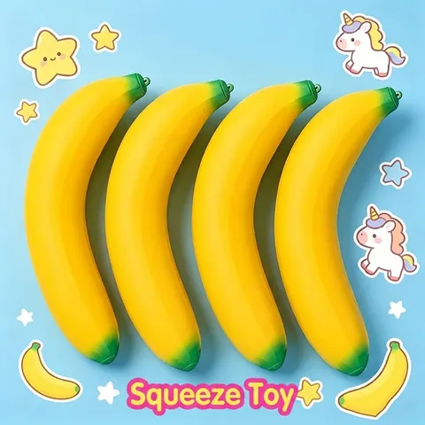 Riesen Banane Knautschspielzeug Großes Simuliertes Obst Slow Rebound Weichgummi Stressabbau Spielzeug Für Kinder Erwachsene Gelb